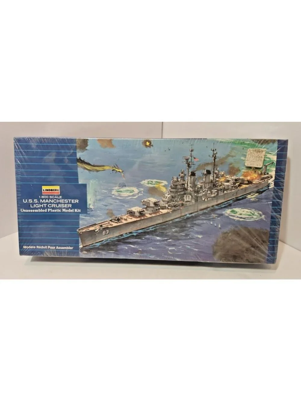 Vintage Lindberg 1/600 USS Manchester Light Cruiser kit 1723 Sealed Box